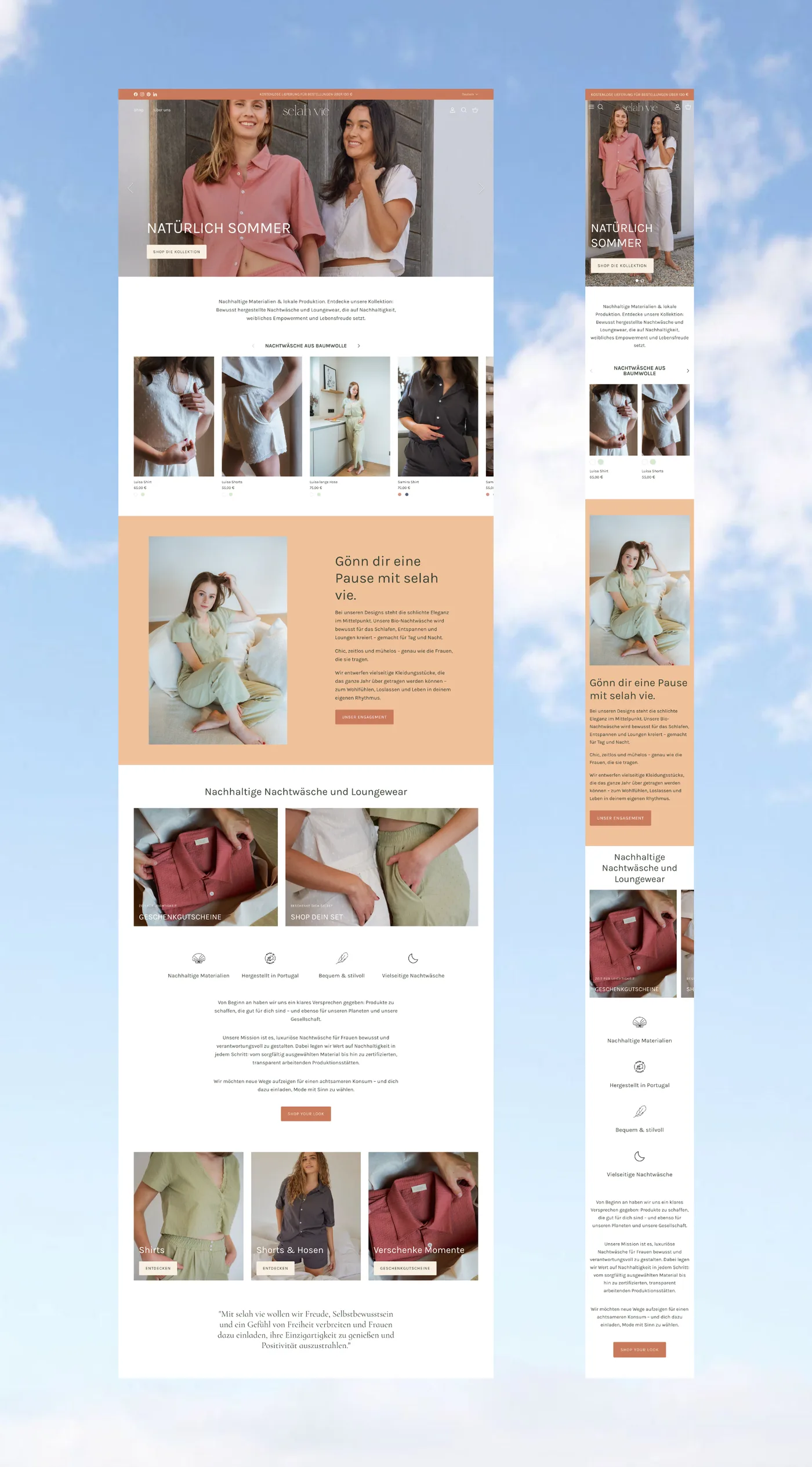 selah vie — cart and checkout