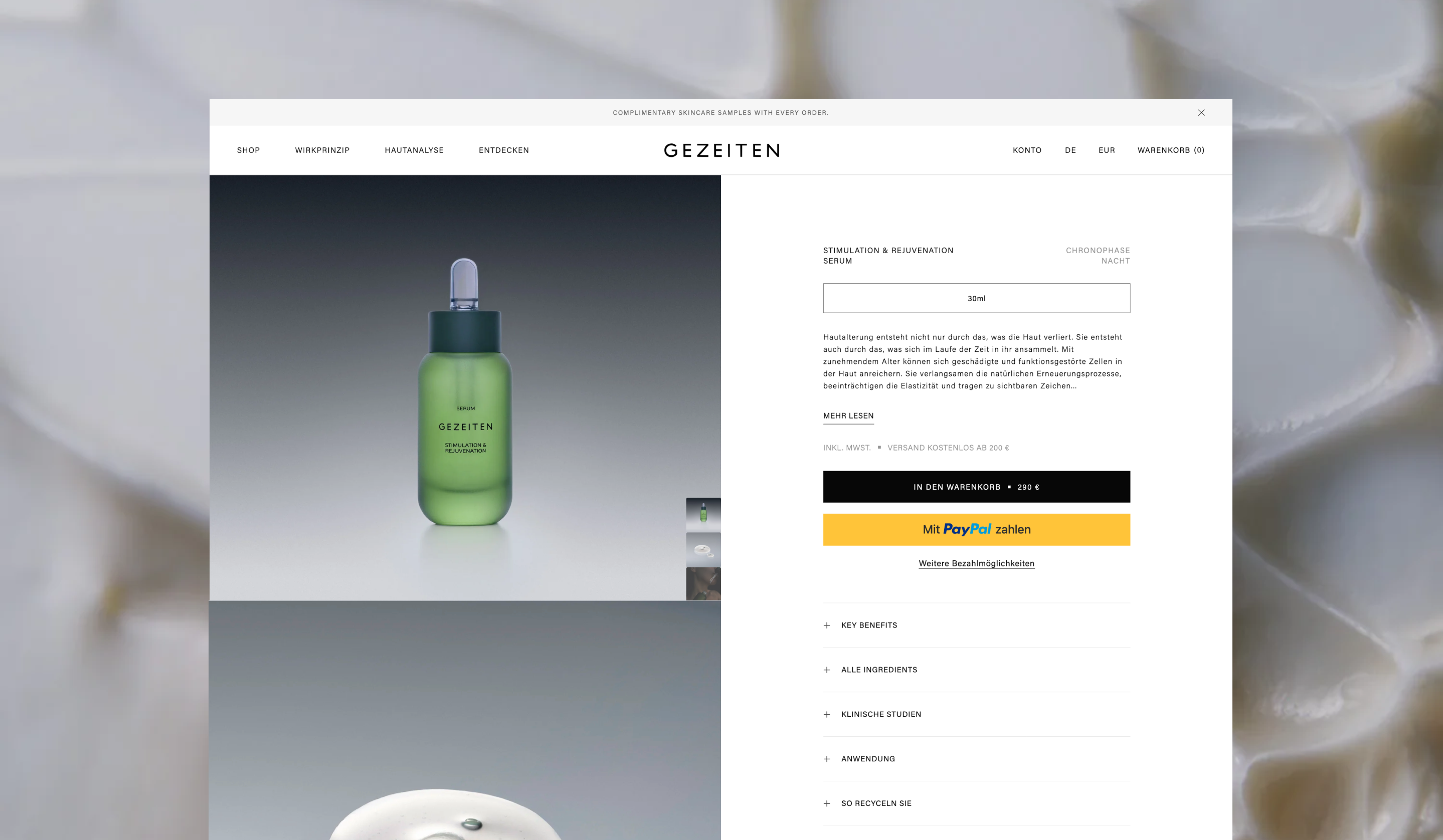 GEZEITEN product detail page