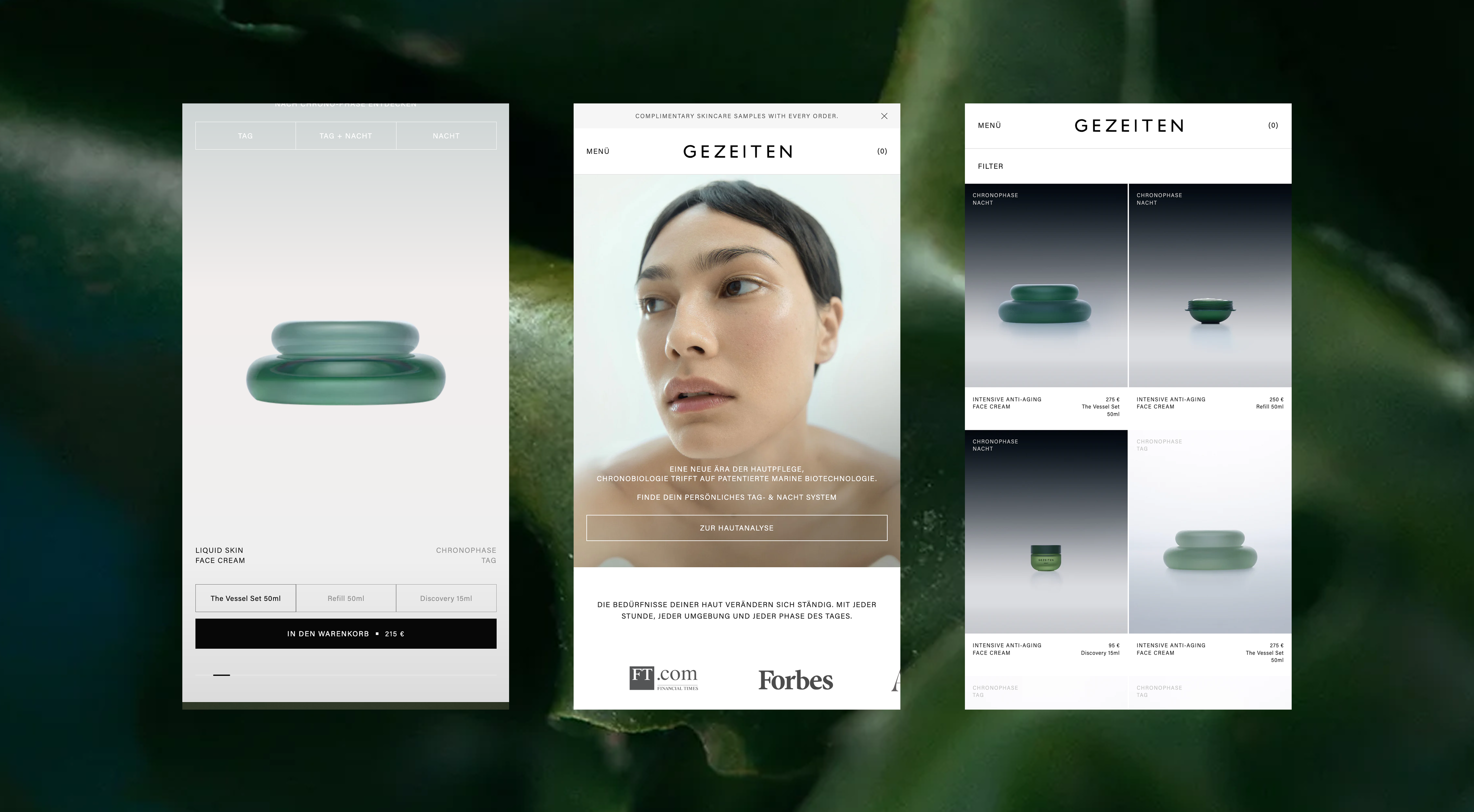 GEZEITEN mobile and collection overview